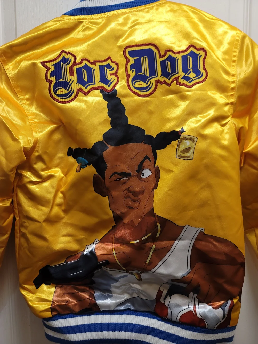'Don't Be A Menace' - Kids Yellow Satin Bomber Jacket - X-Small - NWT